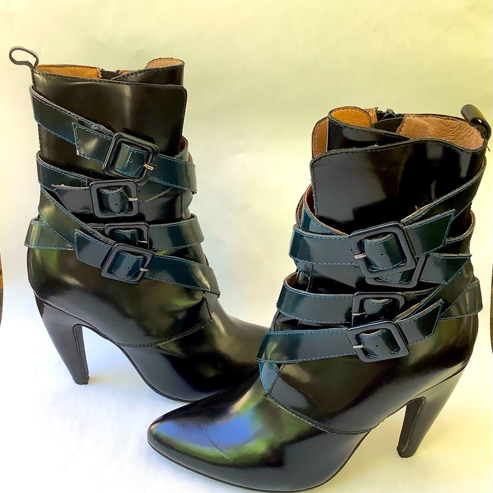 Jeffrey Campbell Black Leather Boots 7.5